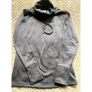 Athleta XS Black pullover sweatshirt pocket finger holes womens  54023 138335